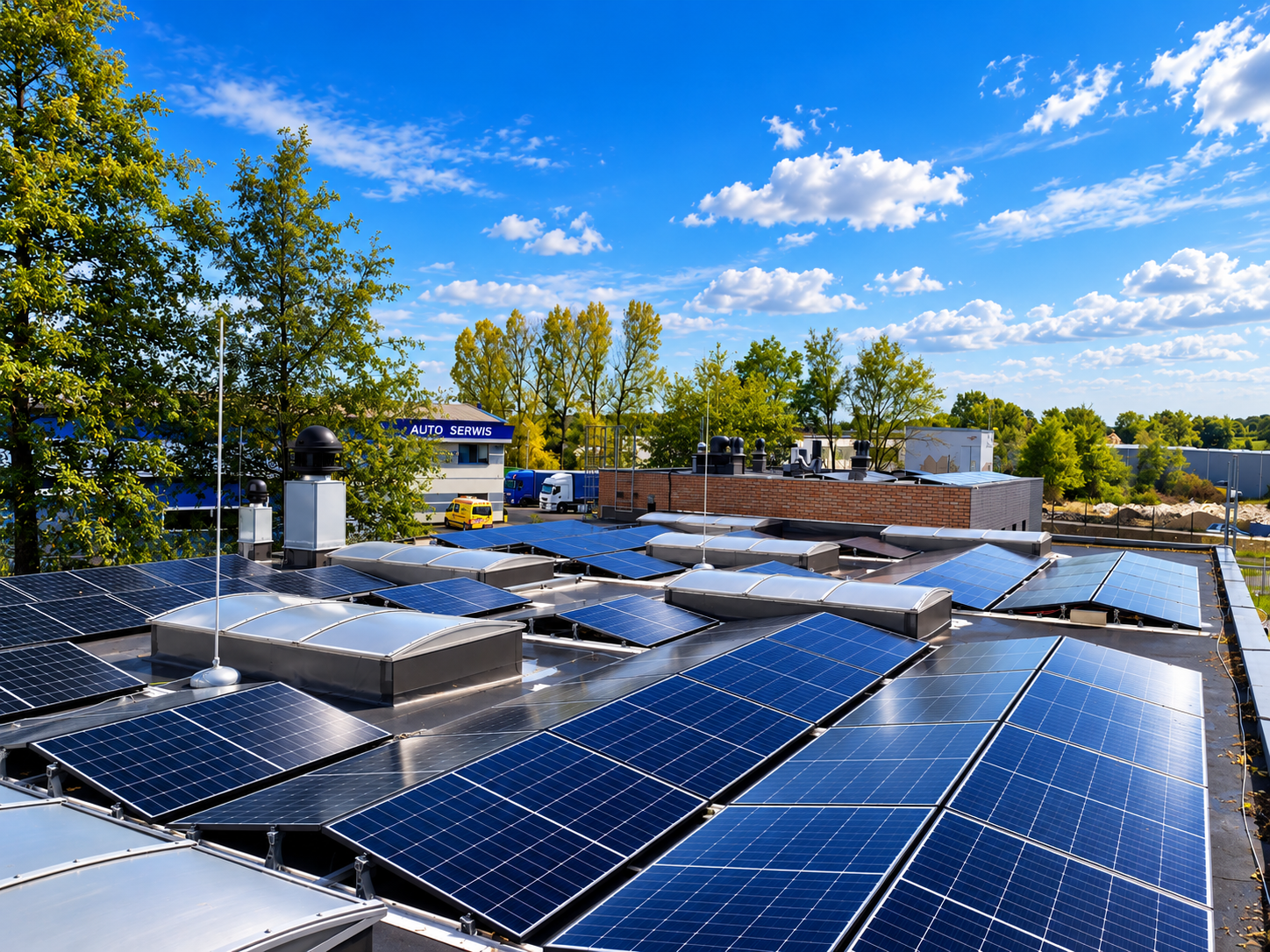 Panele fotowoltaiczne na dachu firmy AESSEAL Polska o mocy 39,89 kWp w Mazańcowicach